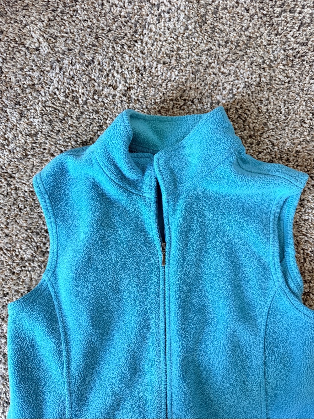 LL Bean Women Polartec Fleece Vest Light Turquoise Blue M Full Zip - Picture 5 of 6